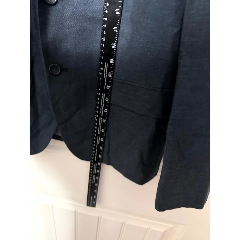 Banana Republic Blazer Mens 42S Navy Blue Linen Cotton Tailored Fit Sport Coat